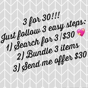 3 for $30 💖